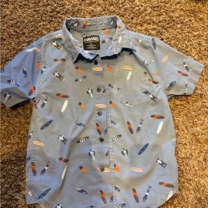Tony Hawk Kids Gray Surfboard Pattern Shirt